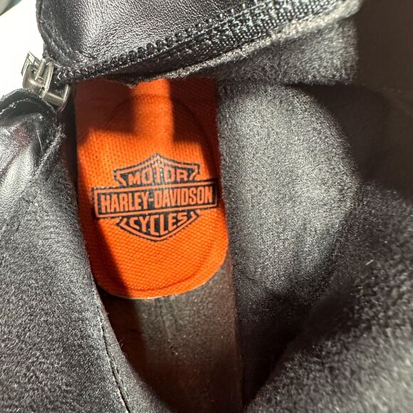 Harley Davidson Ladies Black Leather Boots Size 6 Mid Calf Buckles Zip Lace Up - Picture 16 of 16